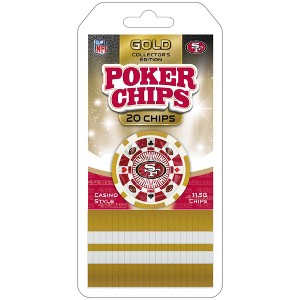 MasterPieces Casino Style 20 Piece 11.5 Gram Poker Chip Set NFL San Francisco 49ers Gold Edition - 1 of 4