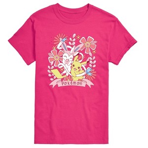 Men's - Pokémon - Valentine Florals Pikachu Sylveon Short Sleeve Graphic T-Shirt - 1 of 3