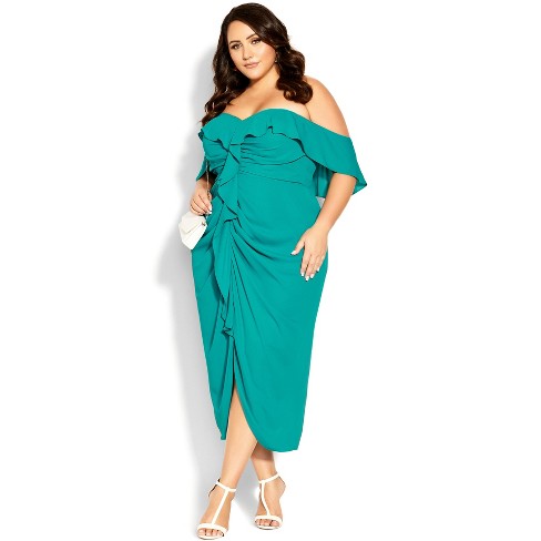 Women's Plus Size Va Va Voom Dress - Aqua | City Chic : Target