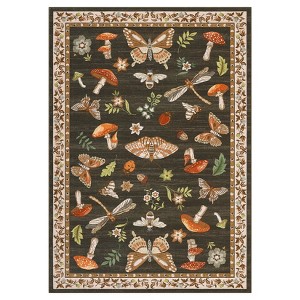 Washable Modern Printed Rug Non Slip Low Pile Rug Soft Contemporary Throw Floor Cover Foldable Indoor Carpet for Living Room Bedroom Playroom Nursery - 1 of 4