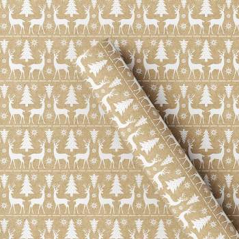 50 sq ft Deer Christmas Gift Wrap Brown - Wondershop™
