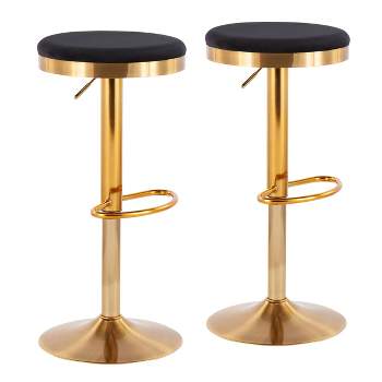 Set of 2 Dakota Glam Adjustable Barstools - LumiSource 