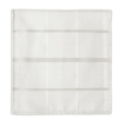 White Plaid Polyester Stain Resistant Napkin Set of 4
