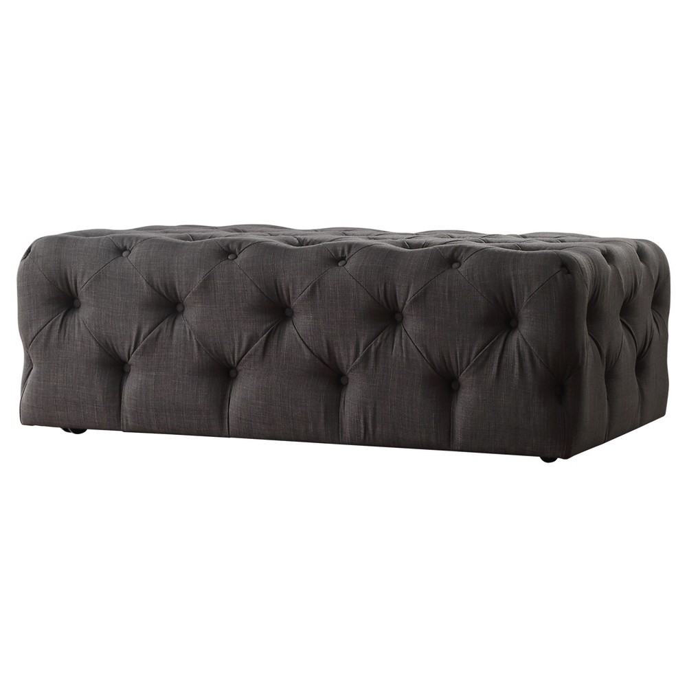 Photos - Pouffe / Bench Beekman Place Button Tufted Coffee Ottoman Charcoal - Inspire Q