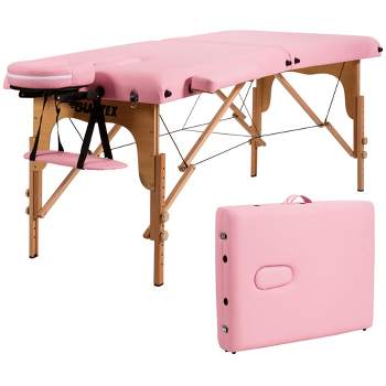 84''L Portable Massage Table Adjustable Facial Spa Bed Tattoo w/ Carry Case White\Black\Pink\Red