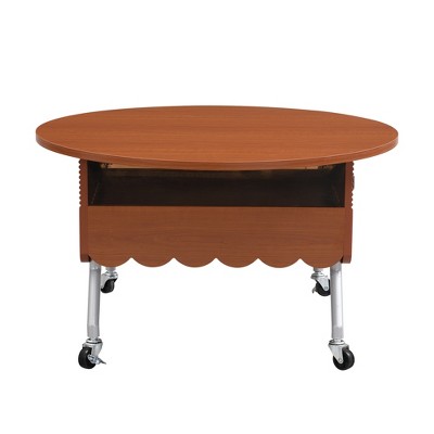Anybear Round Lift-Top Coffee Table with Wheels and Multi-Color Lighting