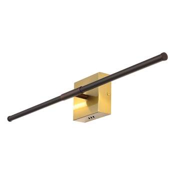 28" Makena Dimmable Integrated LED Modern Metal Wall Sconce Oil Rubbed Bronze/Brass Gold - JONATHAN Y