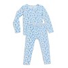 Bellabu Bear Kids Milk & Cookies Blue Bamboo Kids Pajamas - 4 of 4