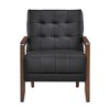 CAVINAS Leather Upholstered Accent Chair,Modern Arm Chairs with Solid Wood Arms and Legs for Bedroom,Reading Room - 2 of 4