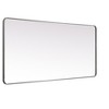 Elegant Lighting Soft Corner Metal Rectangle Mirror 32x72 Inch in Black - 2 of 4