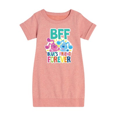 - Blue's Clues & You! - Blue's Friend Forever Graphic Short Sleeve Fleece Dress