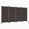 VidaXL 4-Panel Room Divider Brown 136.2 in.x70.9 in. Fabric - 2 of 4