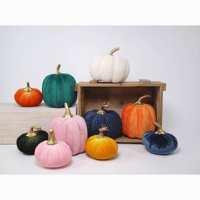 10ct Multi Velvet & Cord Pumpkins - Bullseye's Playground™