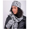 Women's Black And White Fleece Snow Leopard 3-Piece Gloves Scarf Hat Winter Set - 4 of 4