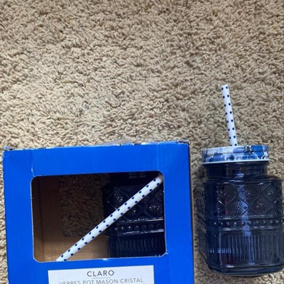 16oz 2pk Crystal Claro Mason Jar Glasses - Godinger Silver : Target