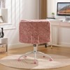 RISOKEYS Stylish Wide Seat Office Chair - Adjustable Height & Swivel, Double Cushion Comfort Faux Alpaca Hair, for Office, Bedroom,Vanity. - 4 of 4