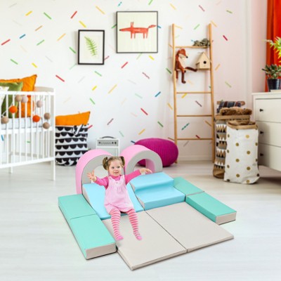 Foam Climbing Blocks Set， Indoor Active Playset, Soft Climbing Indoor Set for Infants, Preschools, Toddlers