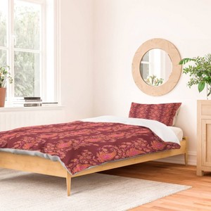 Deny Designs Twin/ Twin Extra Long Schatzi Brown Innessa Paisley Berry Duvet Cover and Pillow Sham Pink - 1 of 3