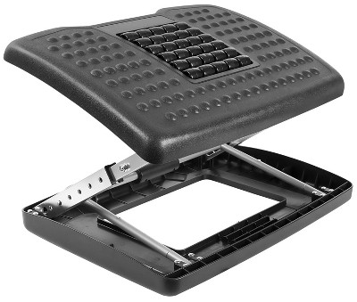 Mount-It! Footrest with Massaging Bead | Adjustable Height and Tilt Office Foot Rest Stool for Under Desk Support | 5 Height Settings, 3 Tilt Settings