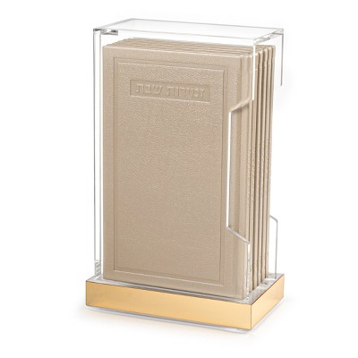 Waterdale Collection - Tall Hardcover Leather & Lucite Bencher Set