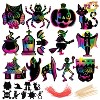 Joyfy 72pcs Halloween Scratch Paper Art for Kids,Magic Rainbow Hanging Supplies For Kids With 18 Designs,Halloween Party Decorations,Arts Supplies - 2 of 4