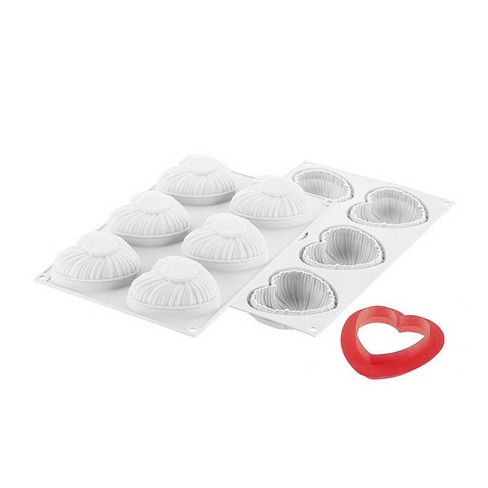 Wilton 6-Cavity Silicone Heart Mold - Baking Bites