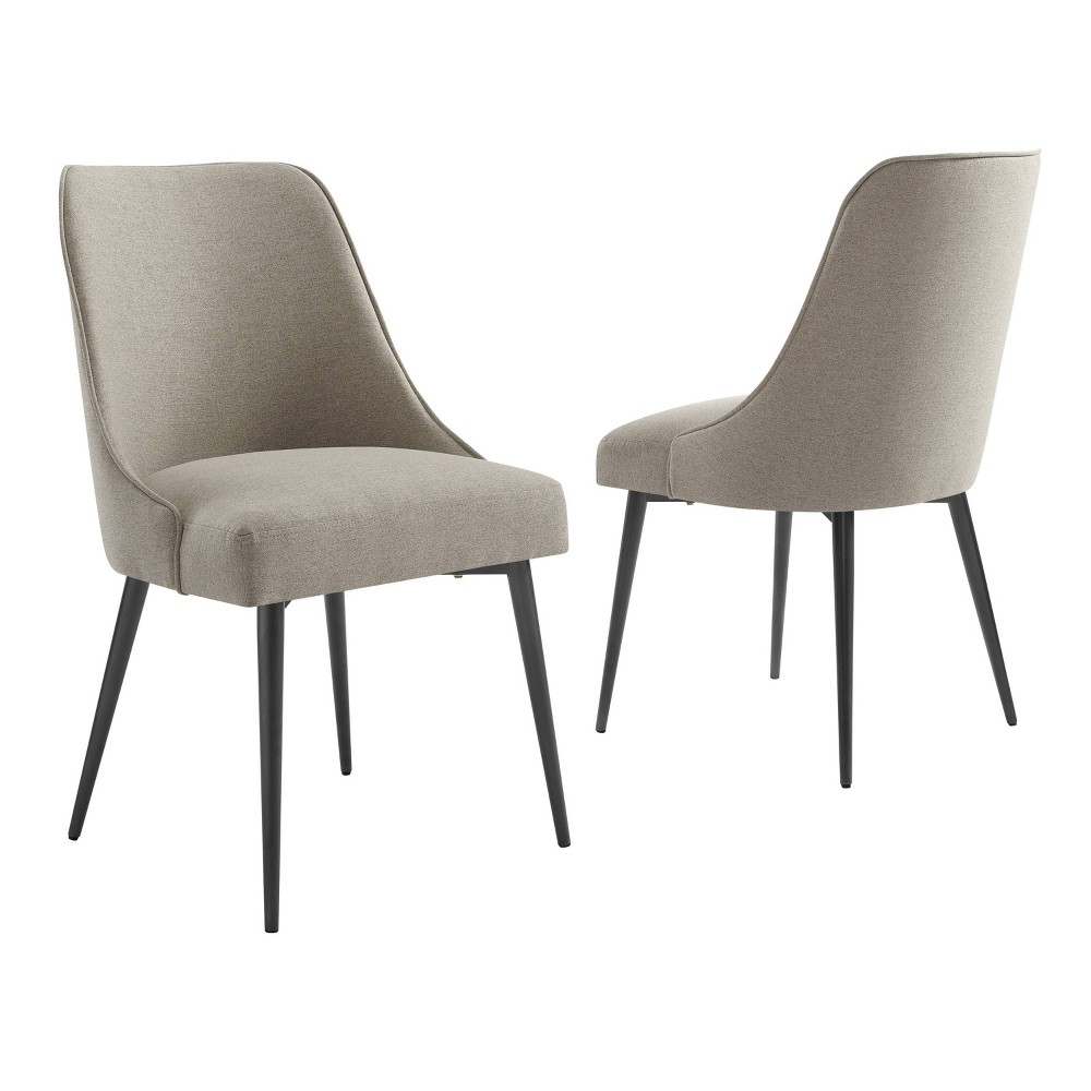 Photos - Dining Table Steve Silver 18" Set of 2 Olson Side Chairs Khaki: Upholstered, Metal Legs, Polyester Fabric