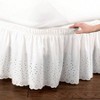 Eyelet Floral Scalloped Elastic Dust Ruffle Bed Skirt, White, Queen/king. - 2 of 3