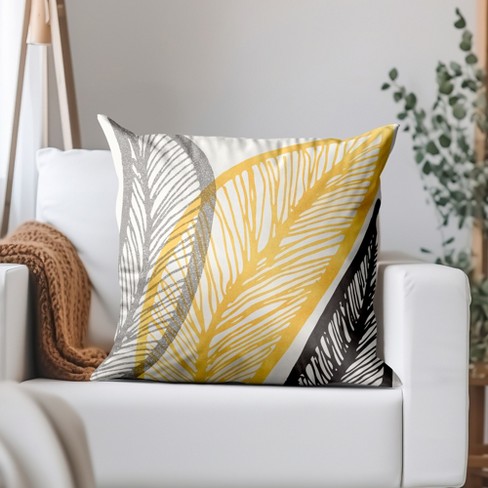 Bold Leaf Print by Modern Tropical 14 x 14 Throw Pillow Americanflat