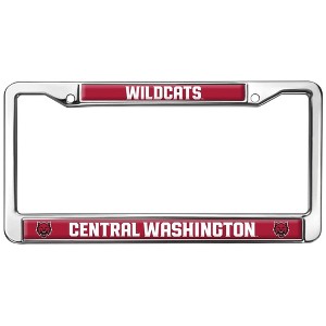Central Washington Wild Cats Design Full Size Standard License Plate Metal Frame - 1 of 4