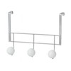 Evideco French Home Goods Over the Door Coat and Hat 3 Hooks BIG BALLS Rail-Rack White - 2 of 4