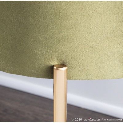 Chloe 48" Green Velvet Gold Metal Contemporary Storage Bench
