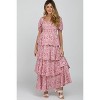 PinkBlush Pink Floral Square Neck Ruffle Layered Maternity Maxi Dress - 4 of 4
