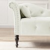 Beautyolove 60.6" Velvet Chaise Lounge Buttons Tufted Nailhead Trimmed Solid Wood Legs with 1 Pillow,White - 2 of 4