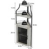 Corner Bar Cabinet , Industrial Liquor Cabinet with Adjustable Shelf - 2 of 4
