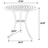 VYNXARIA 3 Piece Patio Bistro Set Cast Aluminum Bistro Table and Chairs Set of 2 with Umbrella Hole,White - 4 of 4