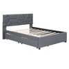 Luxury Linen Upholstered Bed with Stylish Brick Headboard & Twin XL Trundle - Dream Bedroom Essential - 2 of 4