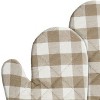 Kate Aurora 2 Pack Gingham Plaid Checkered Gingham Country Farmhouse Oven Mitts - 2 of 2