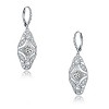 Guili Sterling Silver White Gold Plated Wreath Leverback Earrings with Colored CZ, Designed for a Touch of Classic Beauty and Timeless Sparkle - 3 of 3