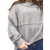 Women's Waffle Crewneck Raw Detail Sweater - Charlotte Avery - 2 of 2