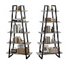 5-Tier Rustic Industrial Wood Bookshelf, Tall Open Etagere Ladder Bookcase, Standing Display Shelves For Home Living Room, Bedroom, And Office Storag - 4 of 4