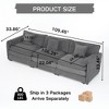 GDFStudio Morwen 109.45'' Modern Chenille Upholstered Oversized Deep Seat Modular Sectional Sofa with 3 Cushions - 2 of 4