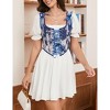 Women's Vintage Floral Corset Lace-Up Fishbone Print Vest Pirate Costume - 4 of 4