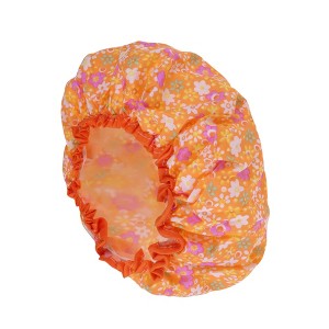 Unique Bargains Ditsy Floral Double Layer Shower Cap 1 Pc - 1 of 4