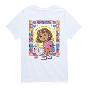 Boys' - Dora the Explorer - Boots Mosaic Short Sleeve Graphic T-Shirt - 1 of 4