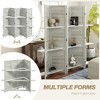 Resenkos 4-Panel 67" Tall Wood Privacy Screen Room Divider - 3 Shelves, Folding Storage for Bedroom, Distressed - 3 of 4