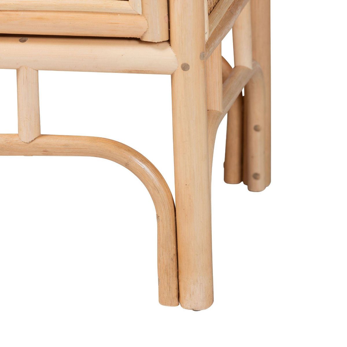 bali & pari Carabella Natural Rattan 2 Door Storage Cabinet Natural: Fixed Shelves, No Assembly Required - thumbnail 8