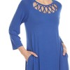 Women's Criss Cross Neckline Swing Dress - 4 of 4