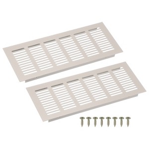 Unique Bargains Aluminum Alloy Cabinet Wardrobe Shoe Closet Rectangle Louvered Ventilation Grilles 2 Pcs - 1 of 4