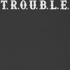 Rerun Island Women's Trouble White Txt Short Sleeve Graphic Cotton Baby Tee - Caviar XL - 2 of 4